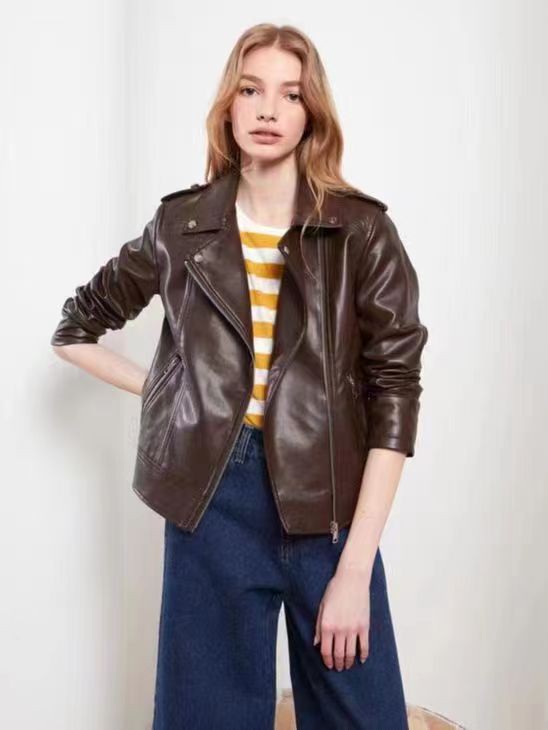 Ladies high fashion Bomber PU jacket (5)