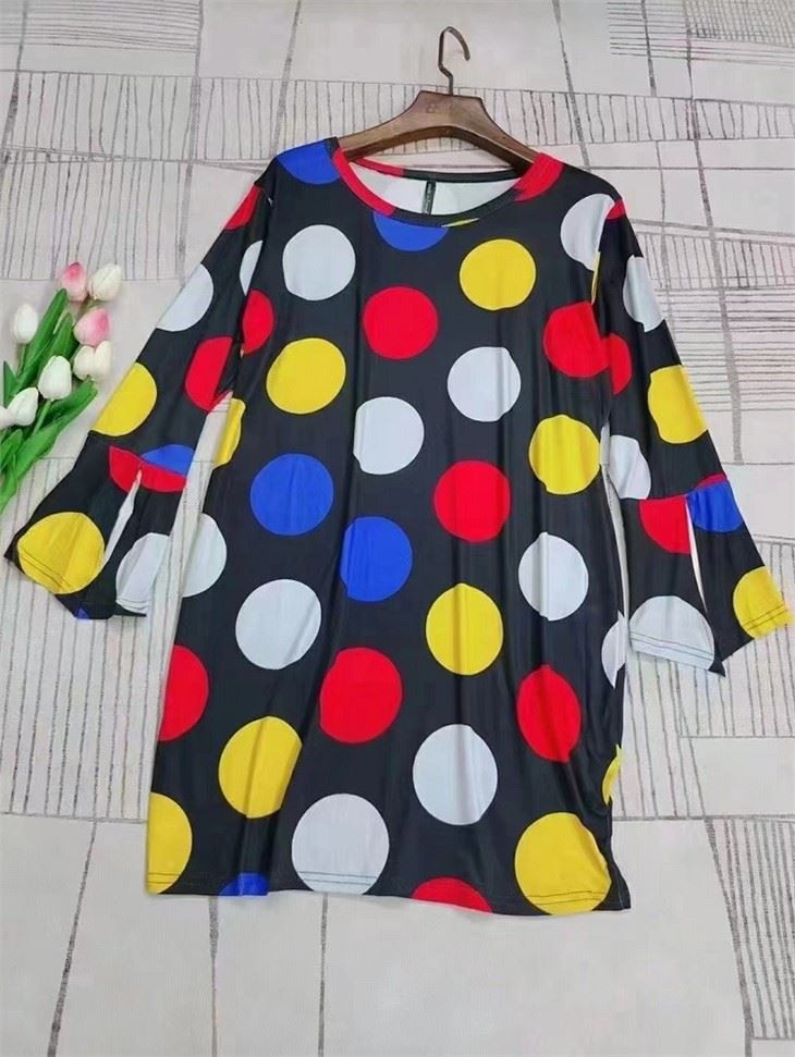 Ladies Polka Dot 3/4 Sleeve Blouse